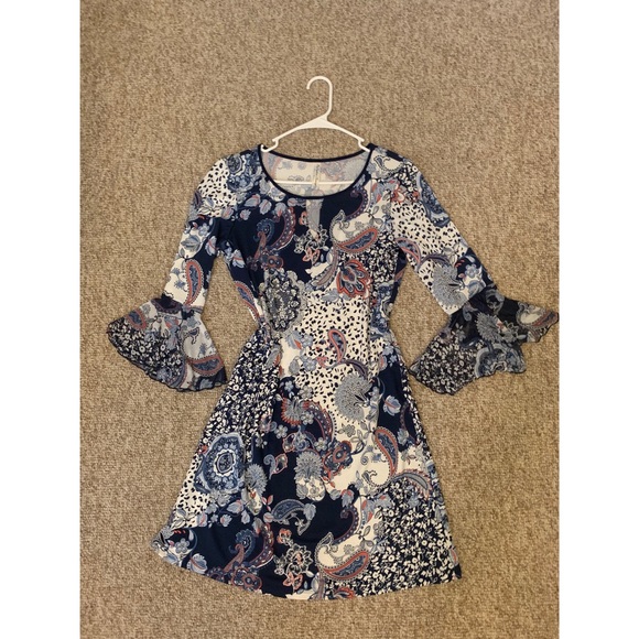 Multicolor long sleeve dress - Picture 1 of 2